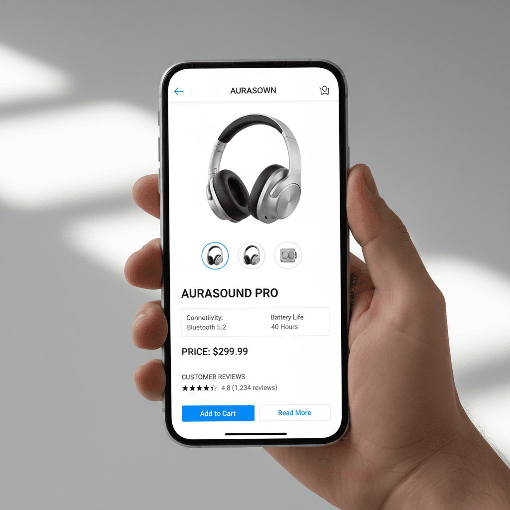 Detailed product page with specs, images, and customer reviews